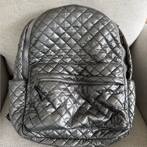 Oliver Thomas Metallic Quilted Backpack